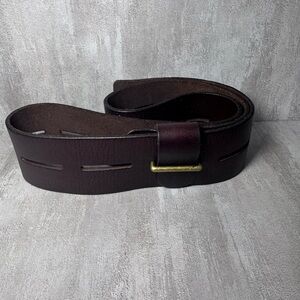 Cabi Here Or Their Wide Brown Leather Belt Woman's MD Slotted Steampunk 45”